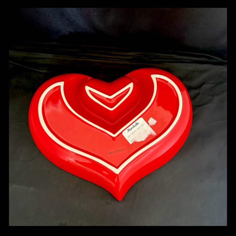 Brandani RED Heart Shaped Porcelain Appetizer Bowl 11in Valentines Day New - Picture 5 of 5